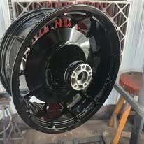 Gloss black powder coated wheel