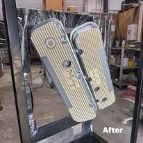 Finished metal covers at the shop