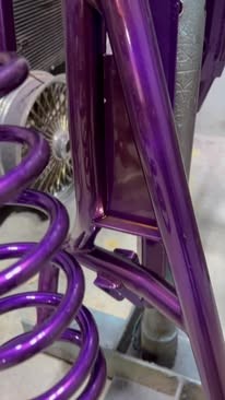 Purple powder coated suspension components