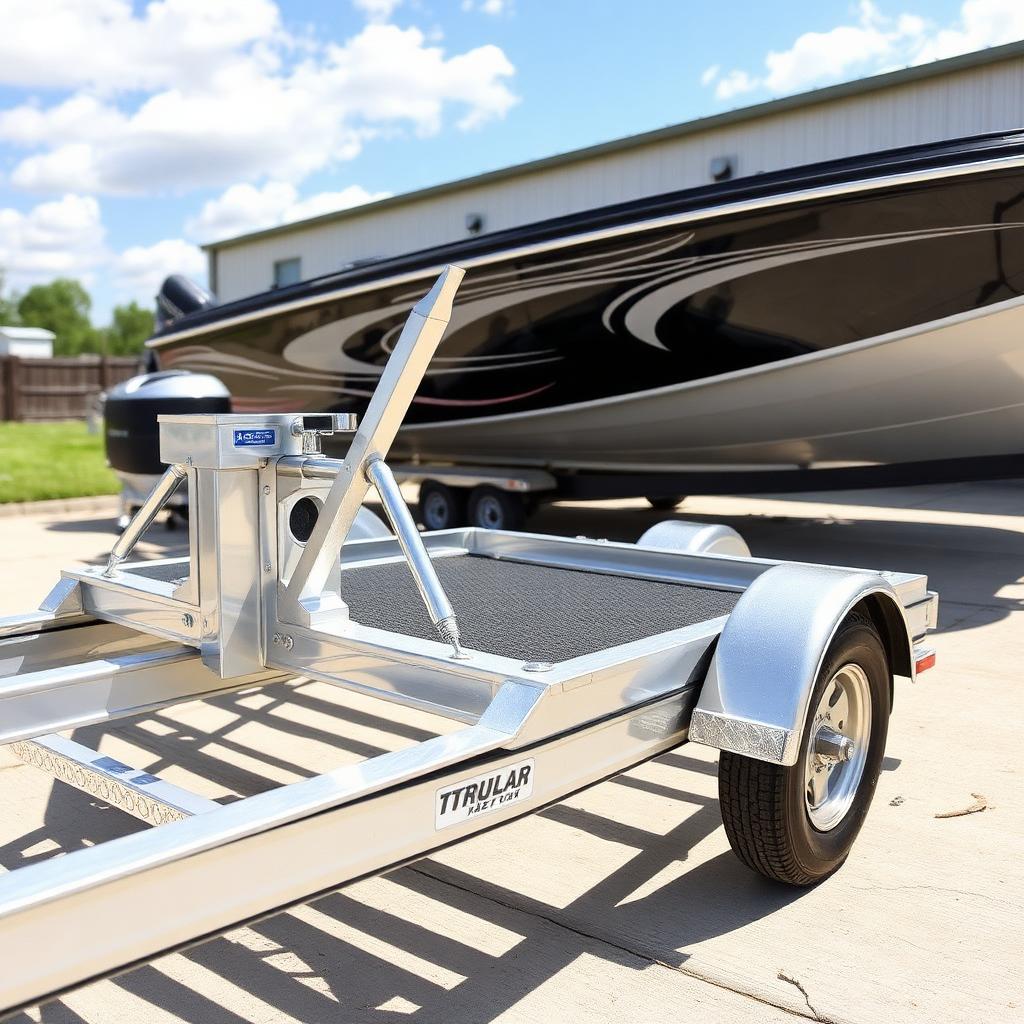 Boat trailer with a fresh silver powder coated finish